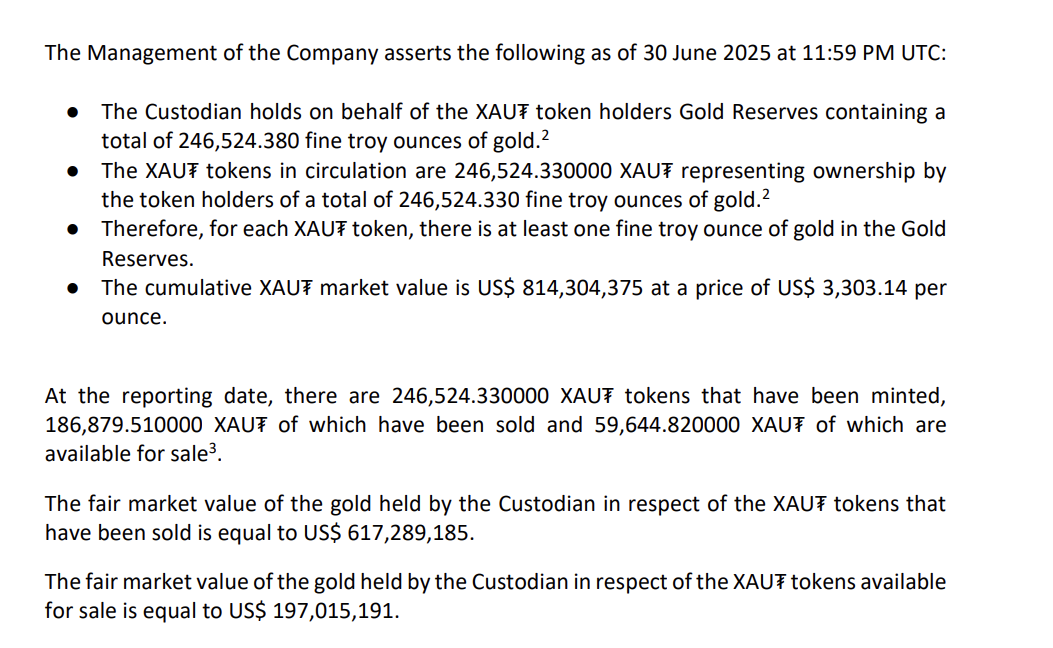 XAUT 是什么?Tether Gold 黄金代币化全解析:一颗代币锚定一盎司金条 - 第2張圖 XAUT 是什么?Tether Gold 黄金代币化全解析:一颗代币锚定一盎司金条