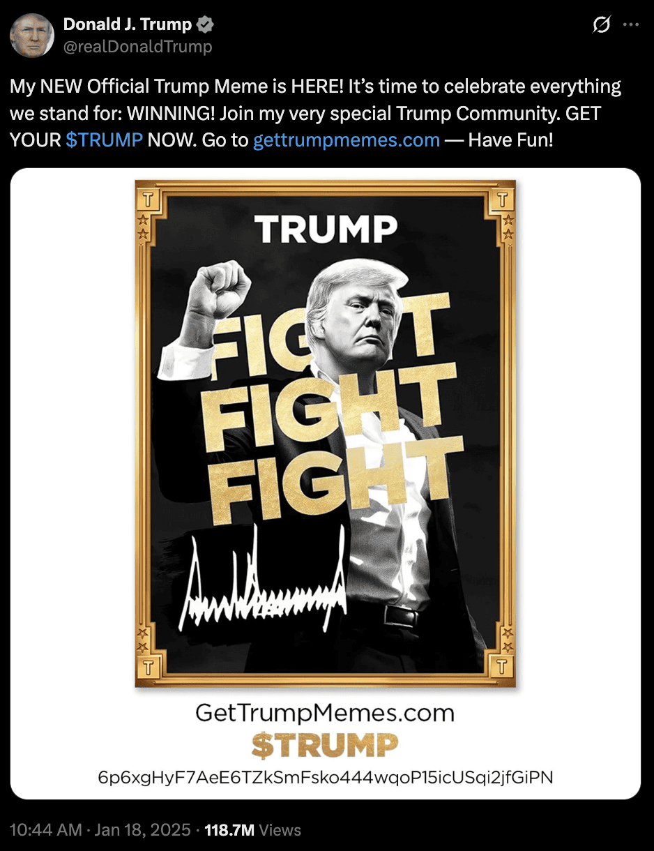 特朗普币 ($TRUMP) 2026 最新展望:晚宴热潮退去,价格腰斩后还能买吗? - 第1張圖 特朗普币 ($TRUMP) 2026 最新展望:晚宴热潮退去,价格腰斩后还能买吗?